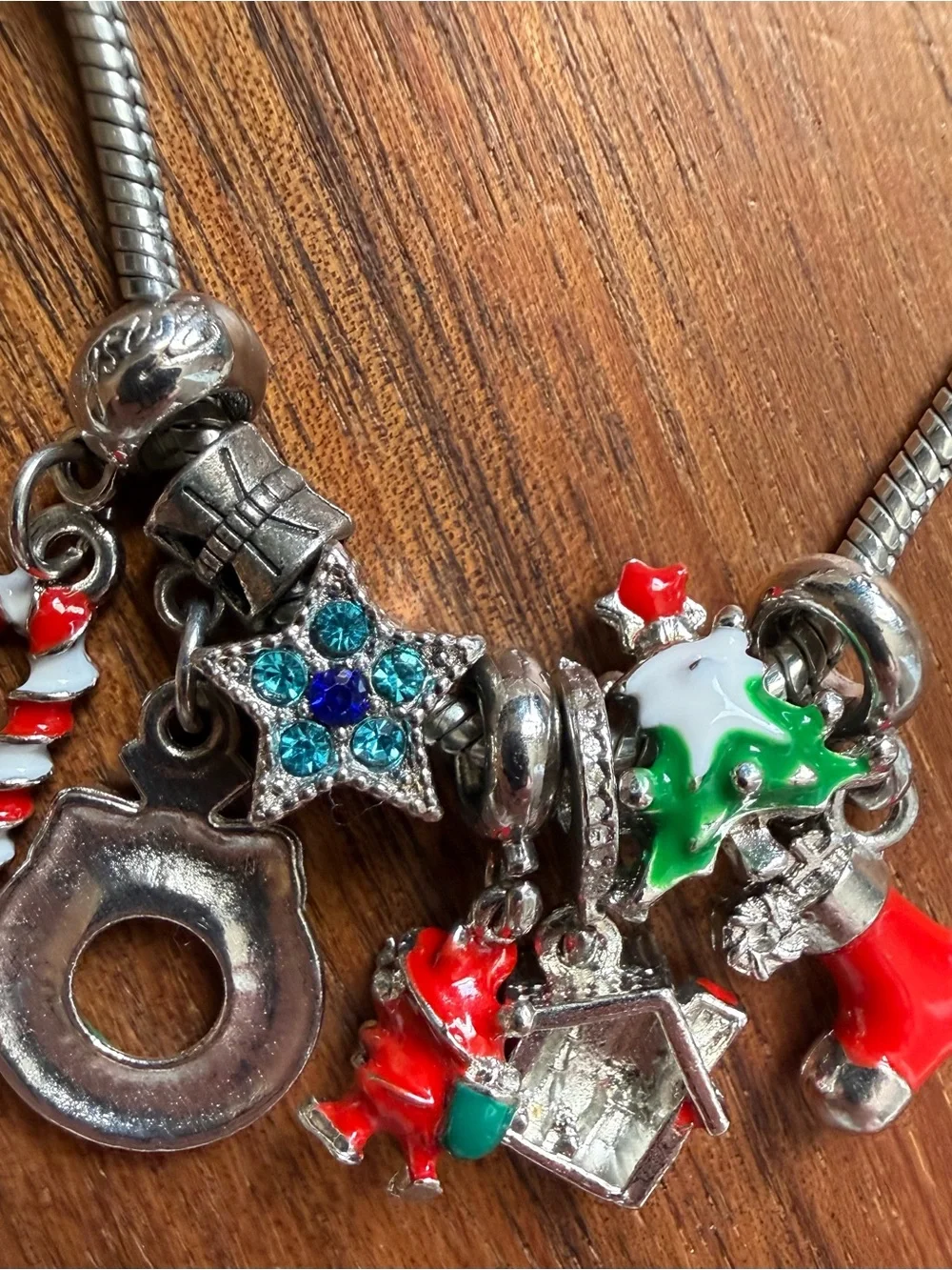 Kenneth Cole Christmas Holiday Charm Bracelet Santa Star Stocking Tree Wreath